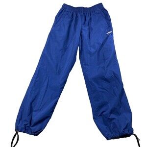 Speedo Men's Warm Up Pant Sz M/L Windbreaker Athletic Jogger Blue Waist 28”